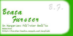 beata furster business card